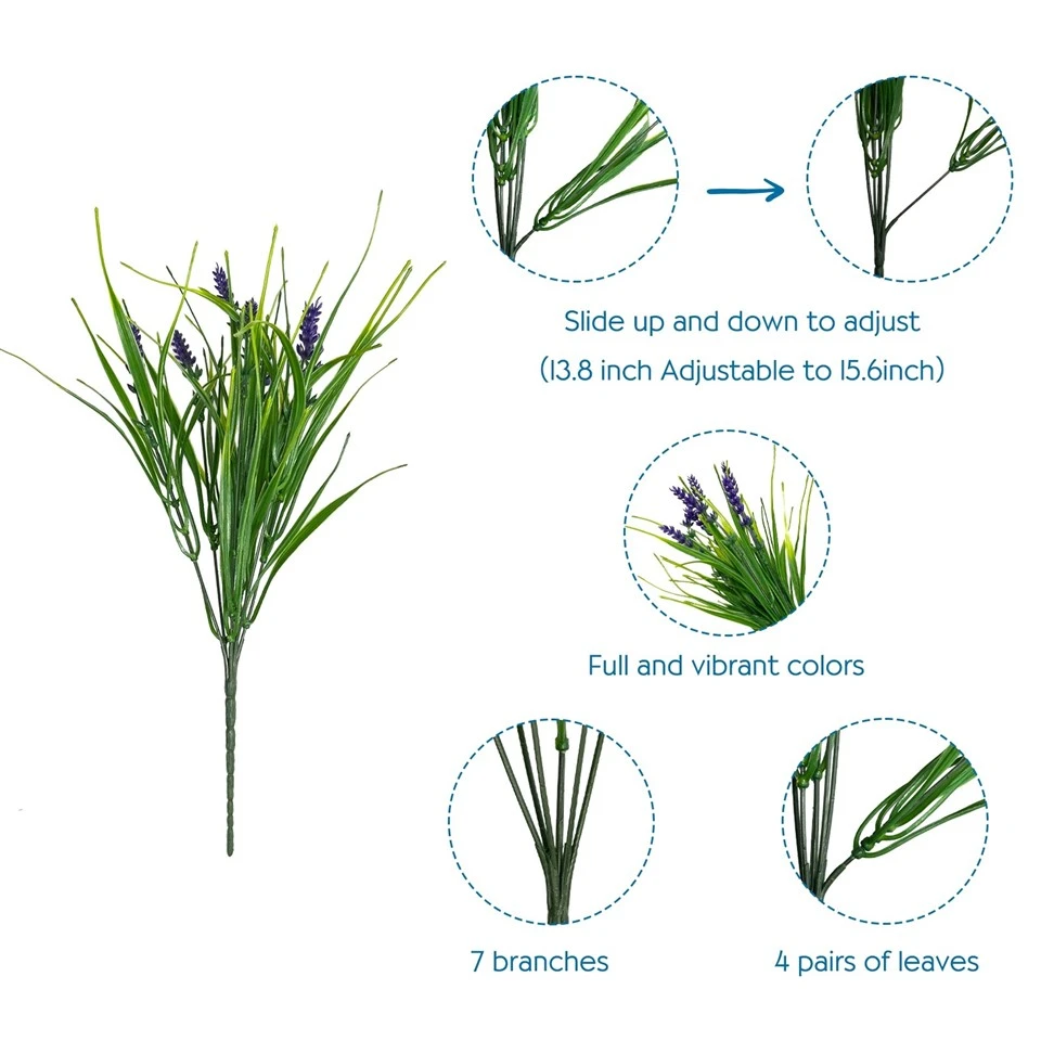 Simulation Potted Reed Grass With Purple Flower And Green Leaves For Indoor Outdoor Decor suppliers